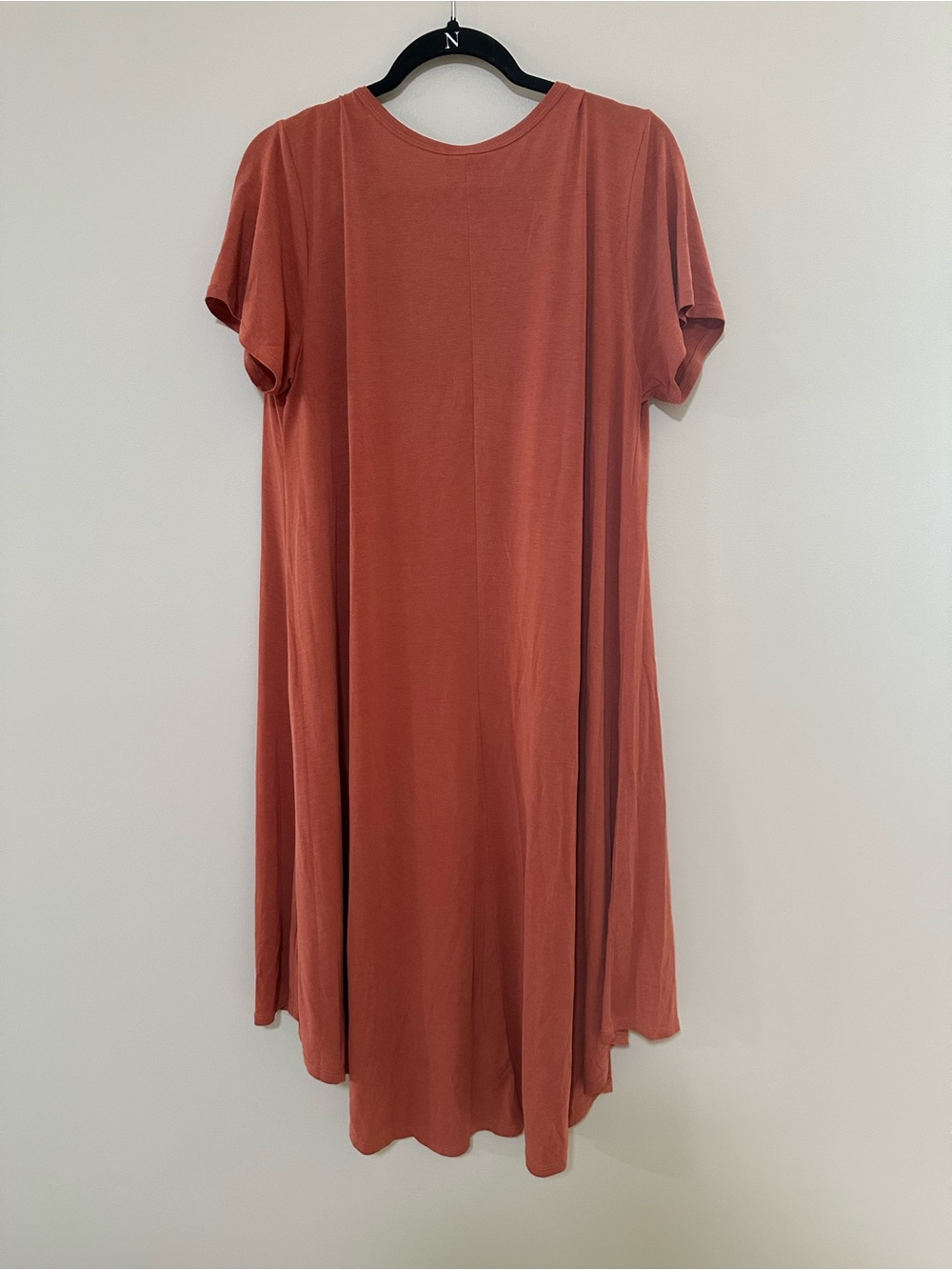 Rust Orange T-Shirt Dress with Pocket - Women - Picture 5 of 5